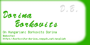 dorina borkovits business card
